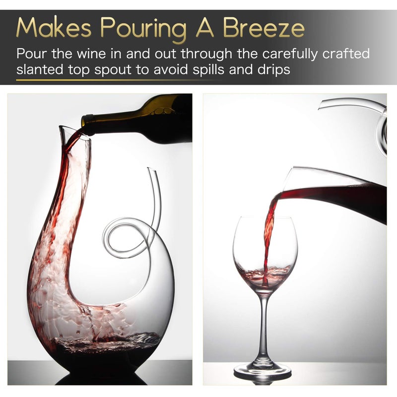 NUTRIUPS Wine Decanter, Hand Blown Swan Red Wine Decanters, Carafe Decanter for Wine - Image 4